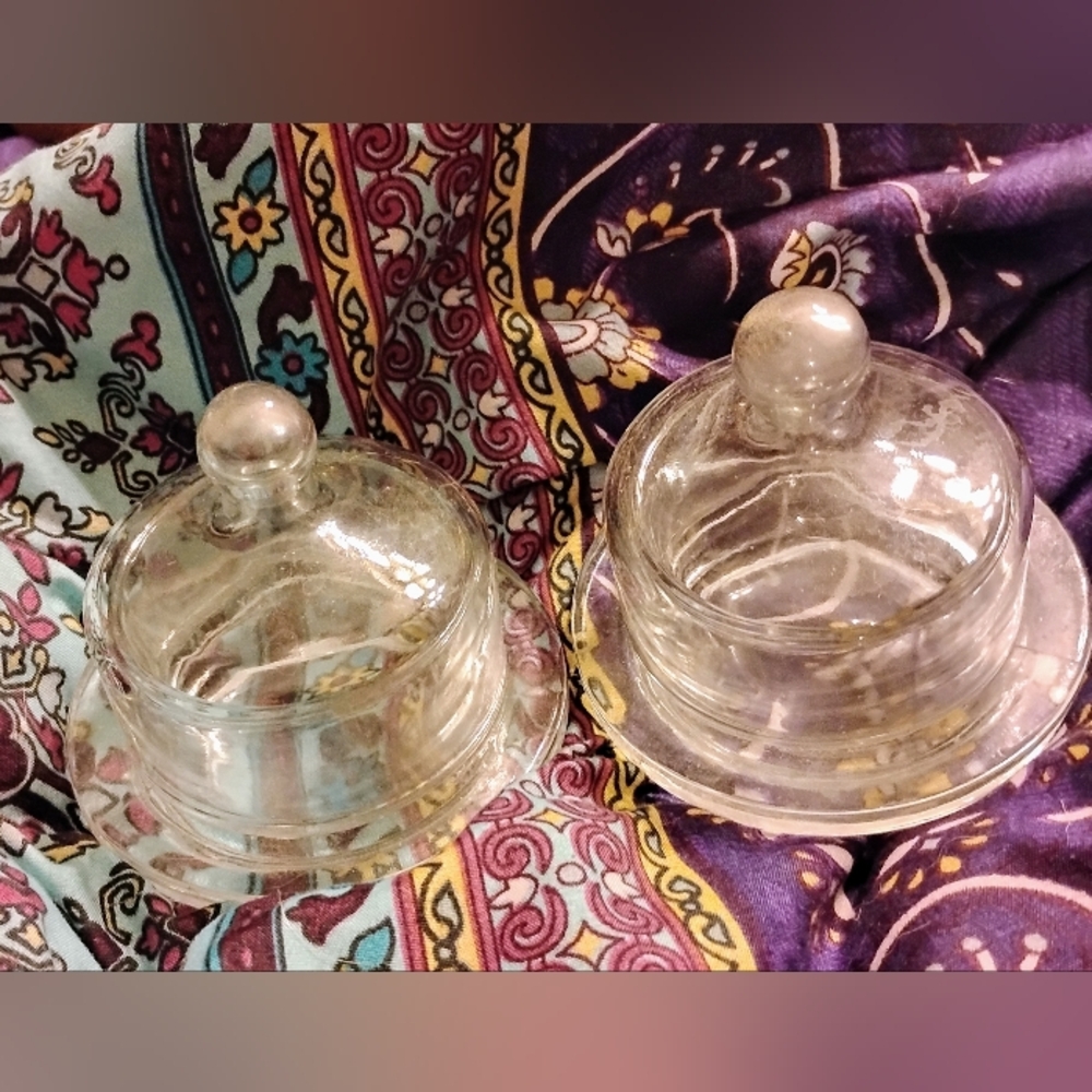 2 Glass Tealight Holders